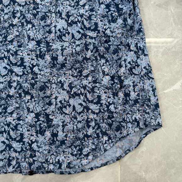 Men’s Bugatchi Floral Patterned Long Sleeve Button Down Dress Shirt Shaped Fit - Picture 10 of 16